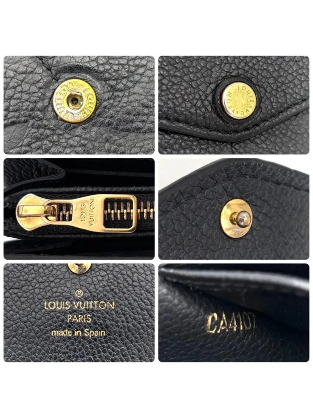 Louis Vuitton Monogram Empreinte Portefeuille Sarah Noir Black Wallet